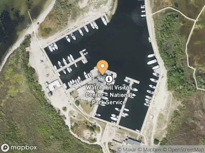 Map showing Watch Hill water taxi dock